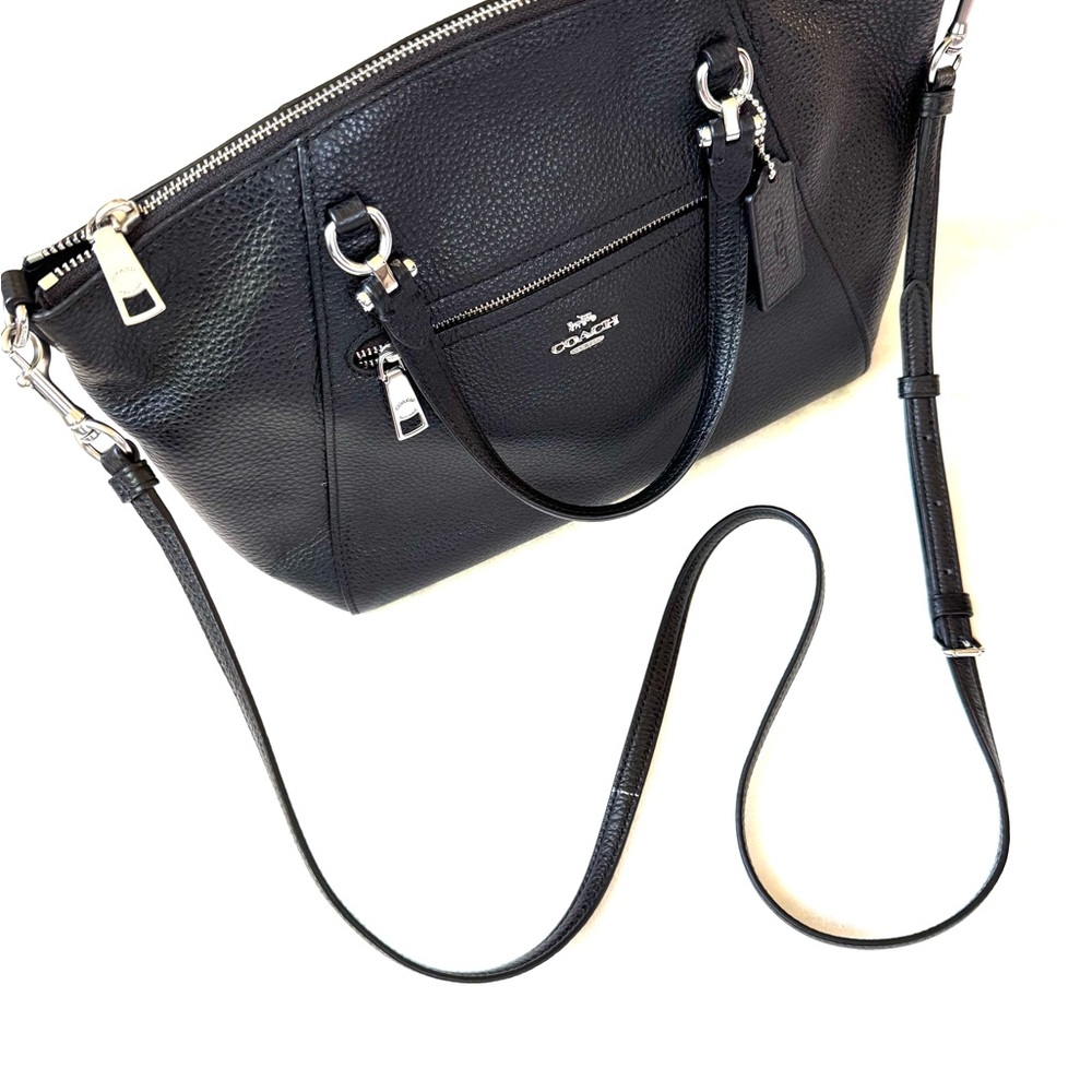 Coach Black Pebble Leather Women's Satchel Bag